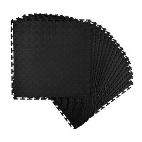 Garage Floor Tiles Interlocking, 16 Pack 20.2 x 20.2 x 0.2 in Interlocking Modular Garage Flooring Tiles (product color: Black, Number of Pieces: 16 Pcs)