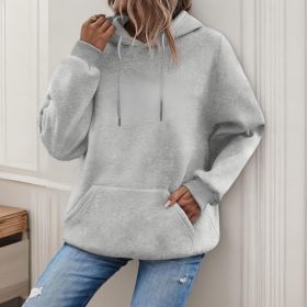 Women's Loose And Fashionable Casual Hoodie (Option: Grey-5XL)